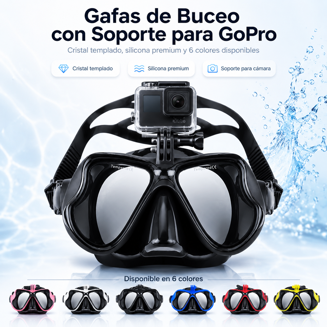 GAFAS BUCEO PARA GOPRO NAUTIVA
